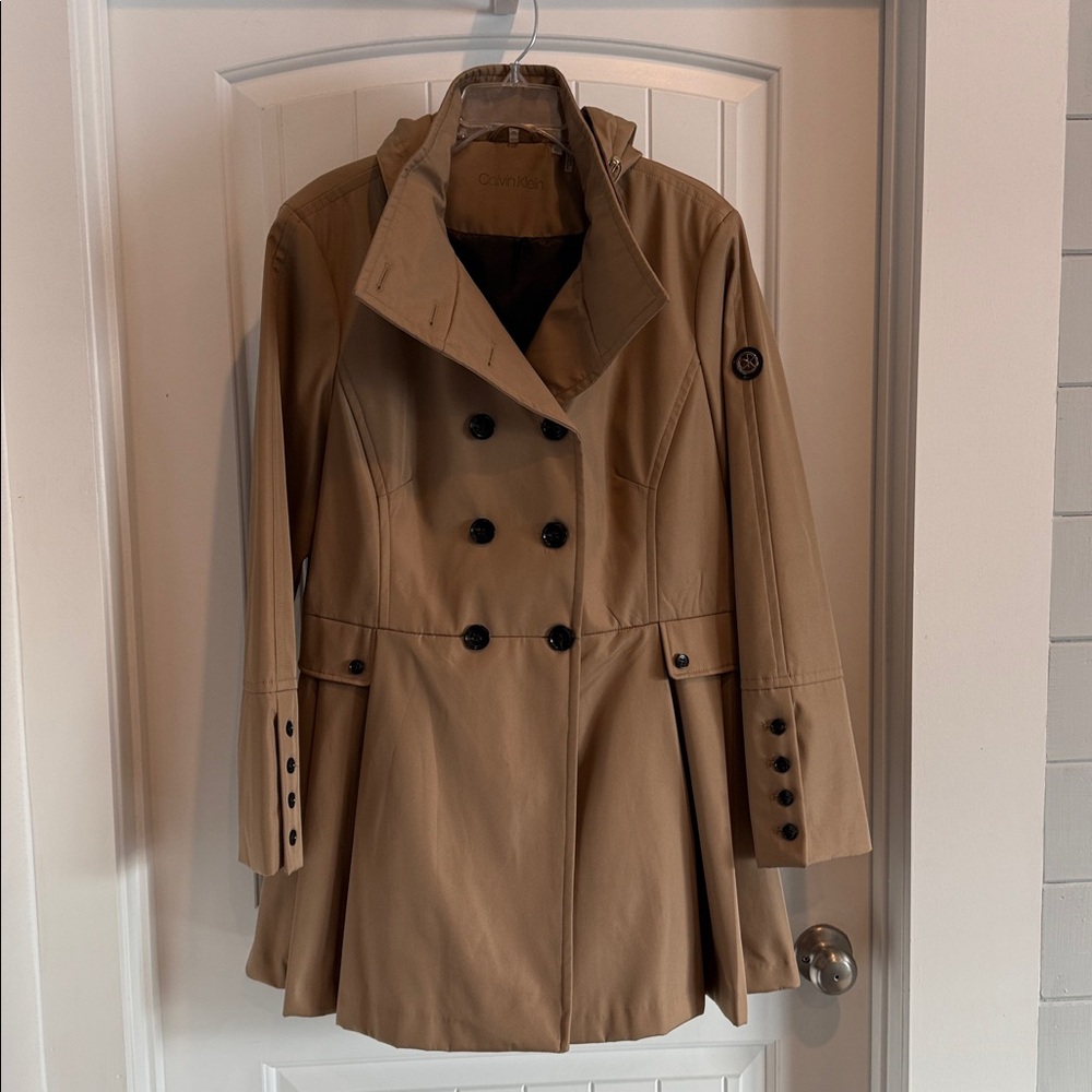 Calvin Klein Woman’s Tan Double-Breasted Trench Coat NWOT